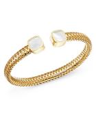 Roberto Coin 18k Yellow Gold Primavera Mother-of-pearl Square Station Bypass Bangle