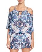 Becca By Rebecca Virtue Inspired Cold Shoulder Swim Cover-up Tunic