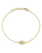 Moon & Meadow 14k Yellow Gold Diamond & Emerald Hamsa Bracelet - 100% Exclusive