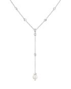 Nadri Sutton Cultured Freshwater Pearl & Pave Lariat Necklace, 16
