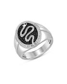 Bloomingdale's Men's Black & White Diamond Snake Ring In 14k White Gold, 0.62 Ct. T.w. - 100% Exclusive