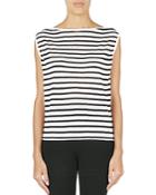 T By Alexander Wang Striped Boat Neck Muscle Tee