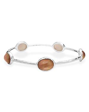 Ippolita Sterling Silver Rock Candy Bangle Bracelet In Brown Shell Doublet