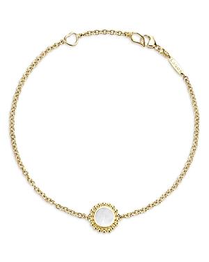 Lagos 18k Yellow Gold Covet Mother Of Pearl Beaded Frame Chain Bracelet