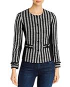 Karl Lagerfeld Paris Striped Tweed Jacket