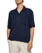 Boss Lars T Solid Regular Fit Button Down Camp Shirt