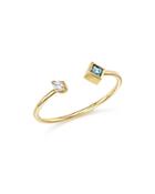 Zoe Chicco 14k Yellow Gold Stacking Ring With Diamond And Aquamarine - 100% Exclusive