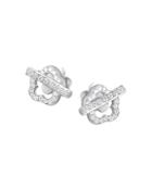 Pasquale Bruni 18k White Gold Make Love Pave Diamond Floral Earrings