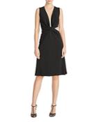 Halston Selena Jersey Crystal Strap Sheath Dress
