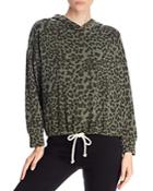 Sundry Leopard Print Drawstring Sweatshirt
