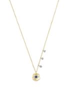 Meira T 14k White & Yellow Gold Evil Eye Sapphire & Diamond Disc Pendant Necklace, 16