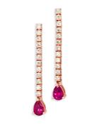 Bloomingdale's Ruby & Diamond Drop Earrings In 14k Rose Gold - 100% Exclusive