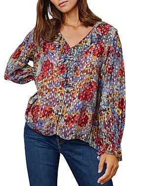 Velvet By Graham & Spencer Perla Floral Peasant Blouse