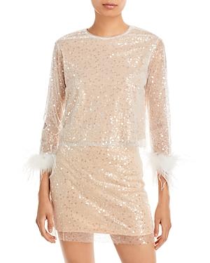 Lucy Paris Ava Sequined Mesh Top