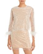 Lucy Paris Ava Sequined Mesh Top