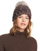 Jocelyn Fox Fur Pom-pom & Knit Mink Fur Beanie - 100% Exclusive