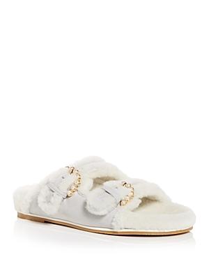 Stuart Weitzman Women's Piper Chill Shearling Slide Sandals