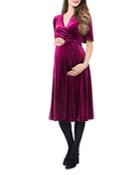 Nom Maternity Genevieve Velvet Maternity & Nursing Wrap Dress