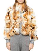 Zadig & Voltaire Liam Deluxe Real Fox Fur Patchwork Jacket