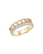 Bloomingdale's Diamond Link Band In 14k Yellow & White Gold, 0.25 Ct. T.w. - 100% Exclusive
