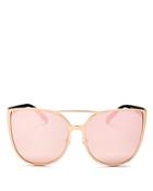 Quay Sorority Princess Mirrored Cat Eye Sunglasses, 60mm