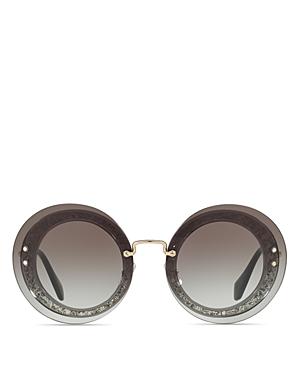 Miu Miu Combo Round Glitter Sunglasses, 64mm