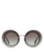 Miu Miu Combo Round Glitter Sunglasses, 64mm