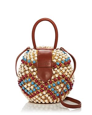 Poolside The Shekere Small Beaded Basket Bag
