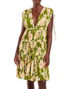 Rebecca Taylor Floral Print Tiered Mesh Dress