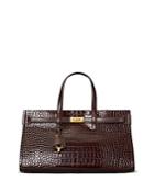 Tory Burch Lee Radziwill Large Embossed Leather Travel Tote