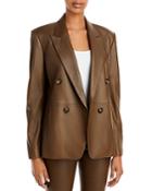 Vince Leather Double Breasted Blazer