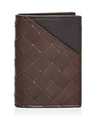 Bottega Veneta Woven Leather Bi Fold Card Case