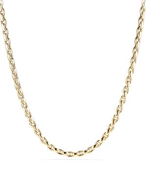 David Yurman Elongated Box Chain Necklace In 18k Gold