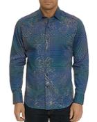 Robert Graham Marsh Embroidered Abstract-print Classic Fit Shirt