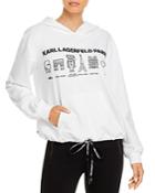 Karl Lagerfeld Paris Graphic Drawstring Hoodie