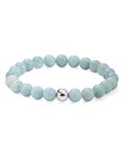 Aqua Sterling Silver & Stone Beaded Stretch Bracelet - 100% Exclusive