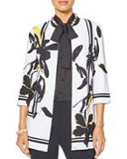 Misook Painted Floral Knit Jacket