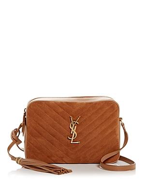 Saint Laurent Lou Quilted Suede Camera Bag