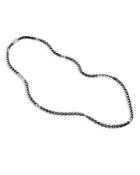 John Hardy Sterling Silver & Black Rhodium Classic Chain Rounded Box Link Chain Necklace, 26