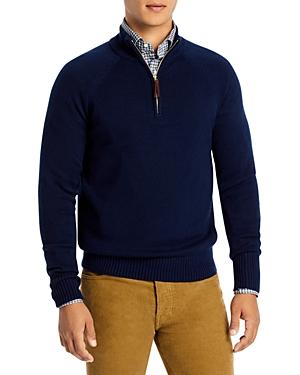 Sid Mashburn Cashmere Solid Quarter Zip Mock Neck Sweater