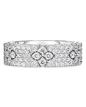 Roberto Coin 18k White Gold Love In Verona Diamond Flower Ring