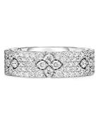 Roberto Coin 18k White Gold Love In Verona Diamond Flower Ring