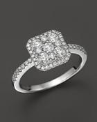 Diamond Cluster Ring In 14k Whte Gold, .75 Ct. T.w.