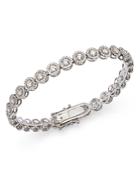 Bloomingdale's Diamond Halo Tennis Bracelet In 14k White Gold, 4.0 Ct. T.w. - 100% Exclusive