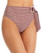 Onia Anais Gingham High Waist Bikini Bottom
