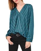 Vince Camuto Printed Wrap Front Blouse