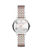 Emporio Armani Ladies' Stainless Steel Floral Motif Watch, 32mm X 36mm