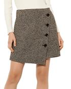 Karen Millen Tweed Faux-wrap Mini Skirt