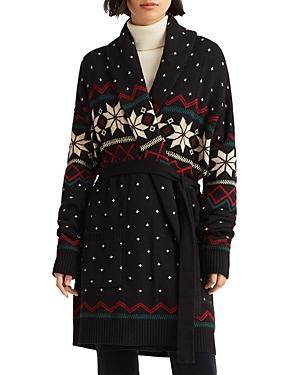 Lauren Ralph Lauren Wintry Pattern Shawl Cardigan
