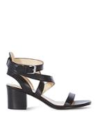 Karen Millen Leather Ankle Strap Block Heel Sandals